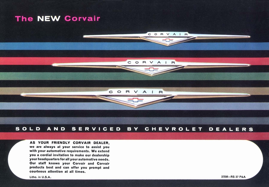 1961 Chevrolet Corvair Accessories Booklet Page 5